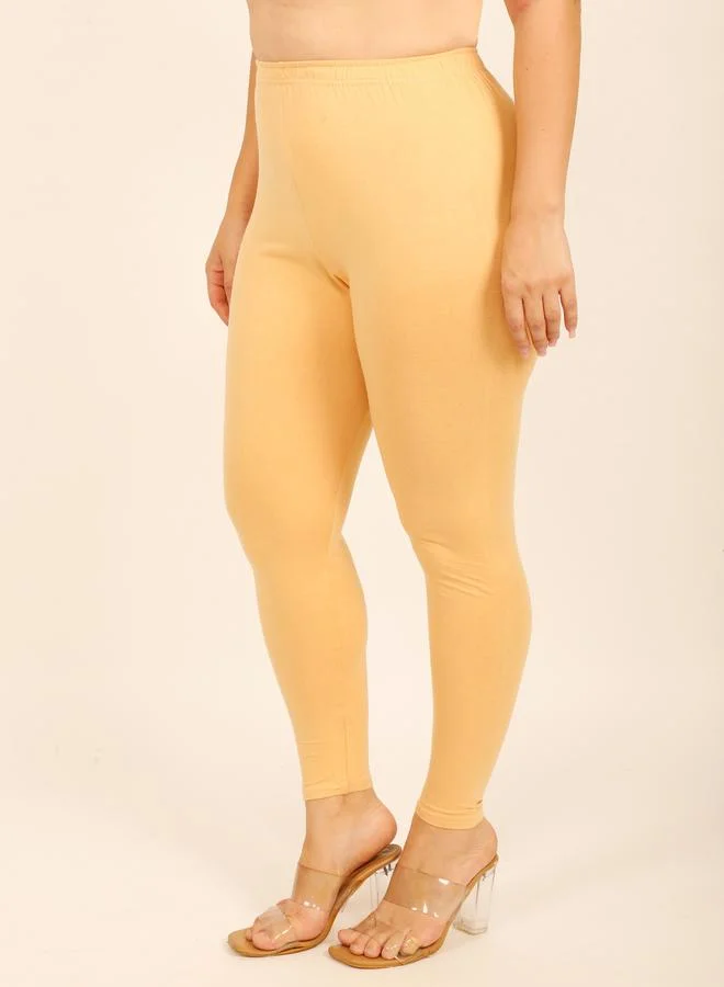 Take Two Yellow Women Yellow Solid Cotton Leggings By Dunberry London for Women | Best Price UAE